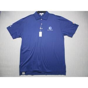 PETER MILLAR NWT Blue Performance Golf Channel Golf Polo Shirt Mens Size Medium